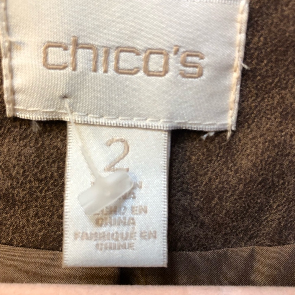 Chico's Brown Fringe Cape Jacket - Picture 3 of 5